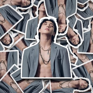 Jungkook Seven Photo Sketch |  Stickers | Bangtan Sticker | Jungkook | Shirtless Jungkook | Vinyl Decal for Laptop, Tumbler, Phone