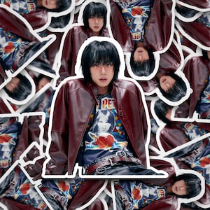 Jin Emoji Lederjacke Sticker | Kim Seokjin | Jin Aufkleber | Vinyl Aufkleber für Laptop, Tumbler, Handy