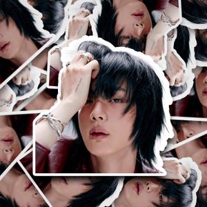 Adesivo Jin Echo Mullet | Kim Seokjin | Adesivos Jin | Adesivo de vinil para laptop, copo, celular