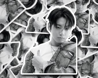 Jungkook Black and White Sticker | Jungkook Stickers | Bangtan Sticker | Jungkook | Vinyl Decal for Laptop, Tumbler, Phone