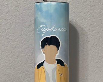 Bottiglia d'acqua Tumbler Cup / Jungkook Euphoria / Acciaio inossidabile / Skinny 20 oz / Kpop