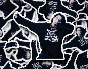 Yoongi The World is Flat Don't You Know That? Sticker |  Stickers | Bangtan Sticker | Yoongi | Vinyl Decal for Laptop, Tumbler, Phone