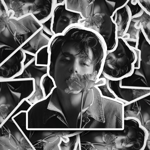 Taehyung Elle Flower Sticker  |  Stickers | Bangtan Sticker | Taehyung | Vinyl Decal for Laptop, Tumbler, Phone