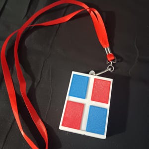 Dominican Republic flag with lanyard and lights up, size 3&quot;x2&quot;