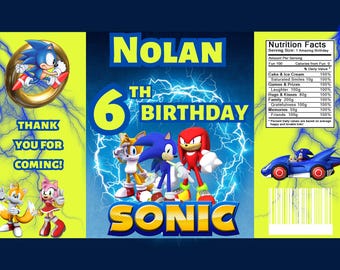 SONIC PARTY FAVORS: alleen bewerkbare digitale downloads