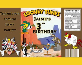 LOONEY TUNES-feestgunsten: alleen 5 bewerkbare digitale downloads