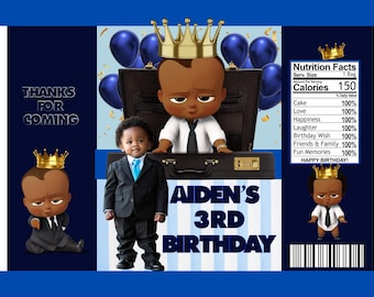 BOSSBABY Boy PARTY FAVORS: alleen 7 bewerkbare digitale downloads