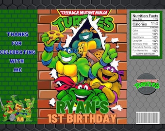 NINJA TURTLES PARTY-gunsten: alleen 8 bewerkbare digitale downloads