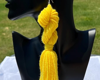 TASSEL EARRINGS SOLID Color- Yarn Earrings
