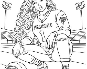 FOOTBALL GIRL Paint Party Canvases- Pre drawn