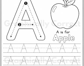 Alphabet Letter A-J - Trace & Write Worksheets- Printable Set 1