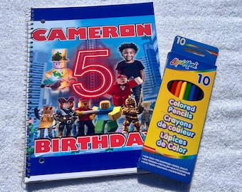 10 notitieboekjes op maat met gratis kleurpotloden - feestartikelen elk thema