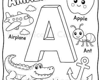 Alphabet COLORING PAGES A through Z - Download  & Print