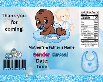 GENDER REVEAL CHIP Bags: alleen bewerkbaar als download