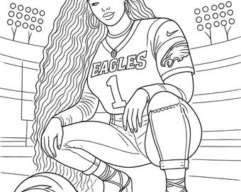 FOOTBALL GIRL 2 Paint Party Canvases- Pre Drawn
