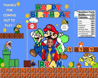 MARIO PARTY FAVORS: alleen 8 bewerkbare digitale downloads