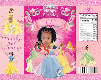 PRINCESS PARTY FAVORS: alleen 8 bewerkbare digitale downloads