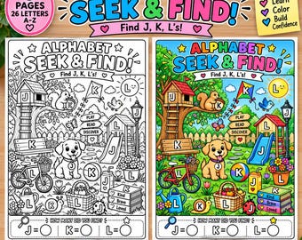 Alphabet Seek & Find Printable | A-Z Letter Recognition Activity (Digital Download)