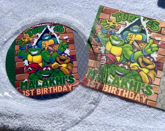 24 gepersonaliseerde FEESTBORDEN & SERVETTEN - Feestartikelen elk thema