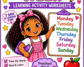 Days of the Week Worksheets | Preschool, Pre-K, Kindergarten 7 Learning Activities (PDF Download)