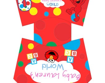 Sesamstraat FRY BOX Party Favor - alleen bewerkbare digitale download