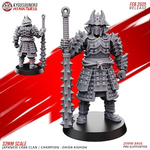 JAPANESE Crab Clan CHAMPION Ohida Kishida * Fantasy Miniatures Proxy Army 32mm