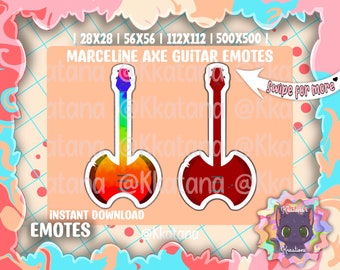 Emotes (7) "Marceline Axe Guitar" - Twitch - Streamer - Discord - Youtube | Twitch Badges | Tier Badges | Community Badges/Emotes/Sub