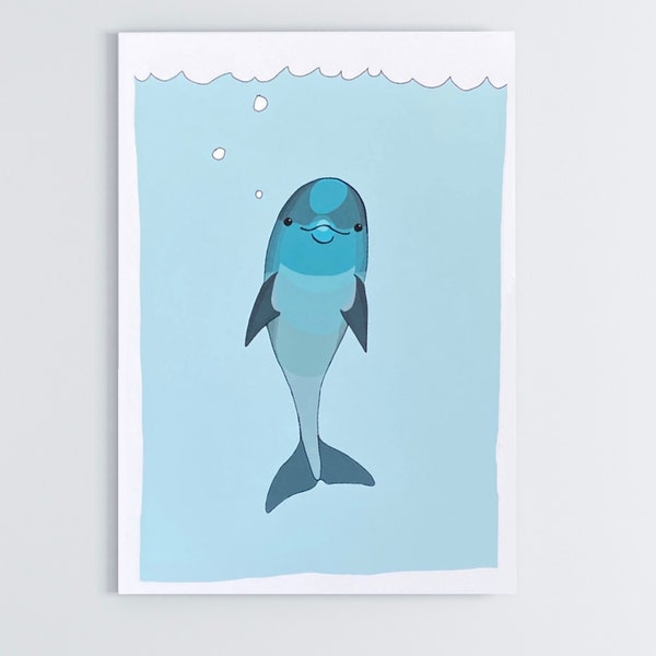 Dolphin Card | Blue Dolphin | Porpoise Card | Ocean Card