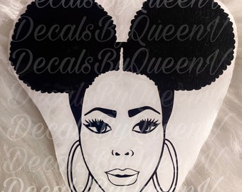 Afro Nurse Woman Face Vinyl Decal|African American Woman Decal| Wine glass decal| bling mug decal| laptop decal| car decal|Tumbler Decals
