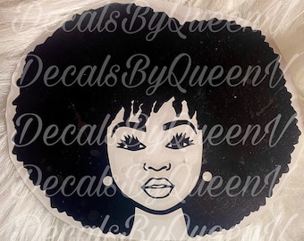 Kylee Afro Woman Face Vinyl Decal|African American Woman Decal| Wine glass decal| bling mug decal| laptop decal| car decal|Tumbler Decals