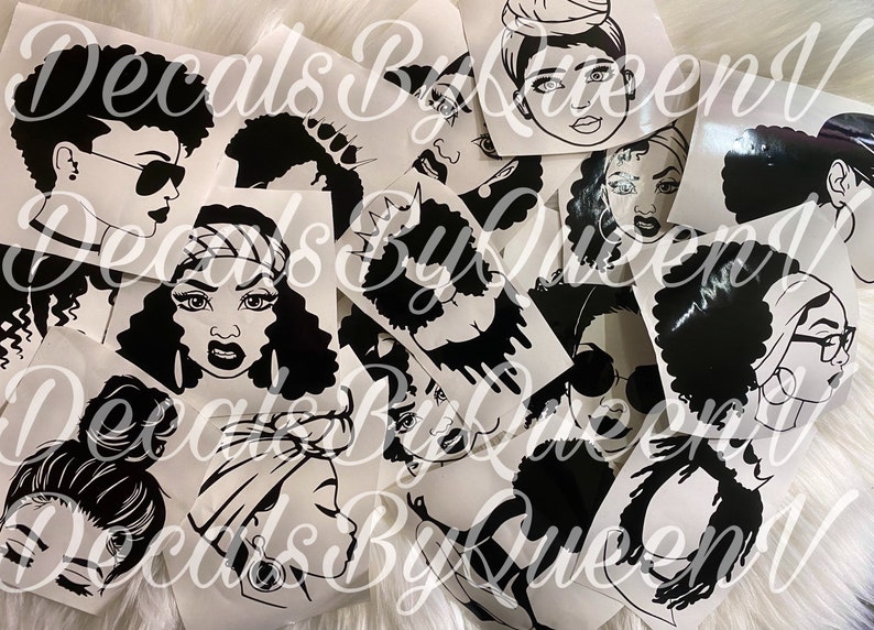 Monique Vinyl Decalafrican American Woman Decal Wine Glass Decal Bling ...