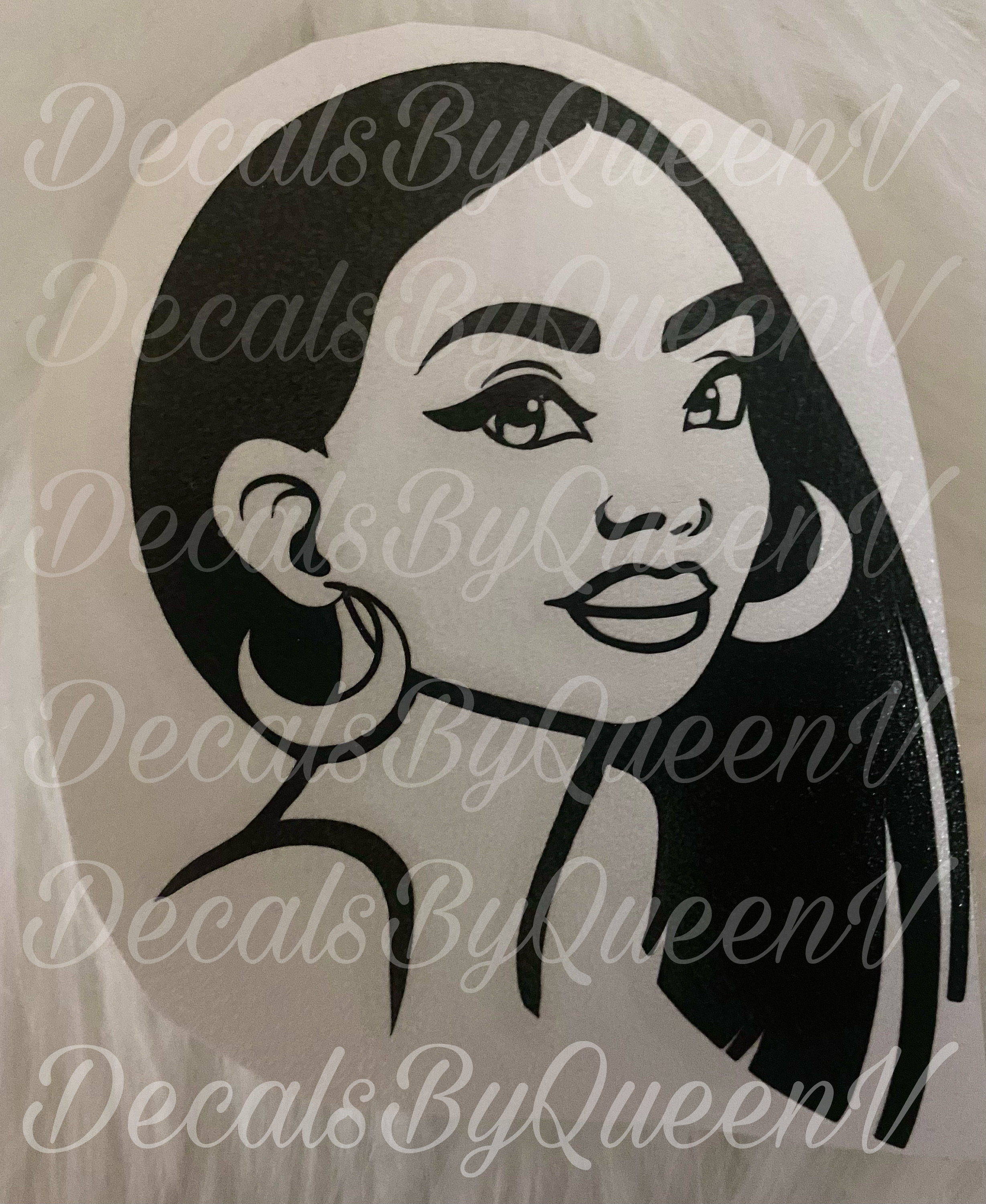 Karlie Woman Face Vinyl Decalafrican American Woman Decal Wine Glass