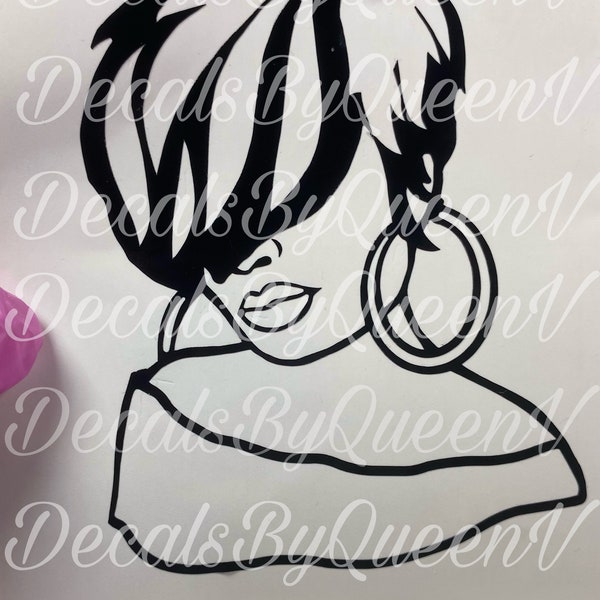 Monica Vinyl Decal|African American Woman Decal| Wine glass decal| bling mug decal| laptop decal| car decal|Tumbler Decal