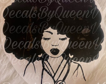 Afro Nurse Woman Face Vinyl Decal|African American Woman Decal| Wine glass decal| bling mug decal| laptop decal| car decal|Tumbler Decals
