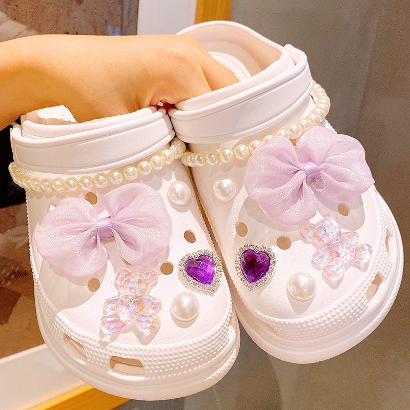 Pink Designer Electro Crocs With Designer Charms – PinkIce Novelty