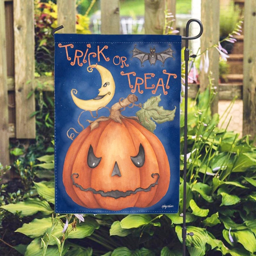 halloween-flag-pumpkin-moon-flag-trick-or-treat-halloween-etsy