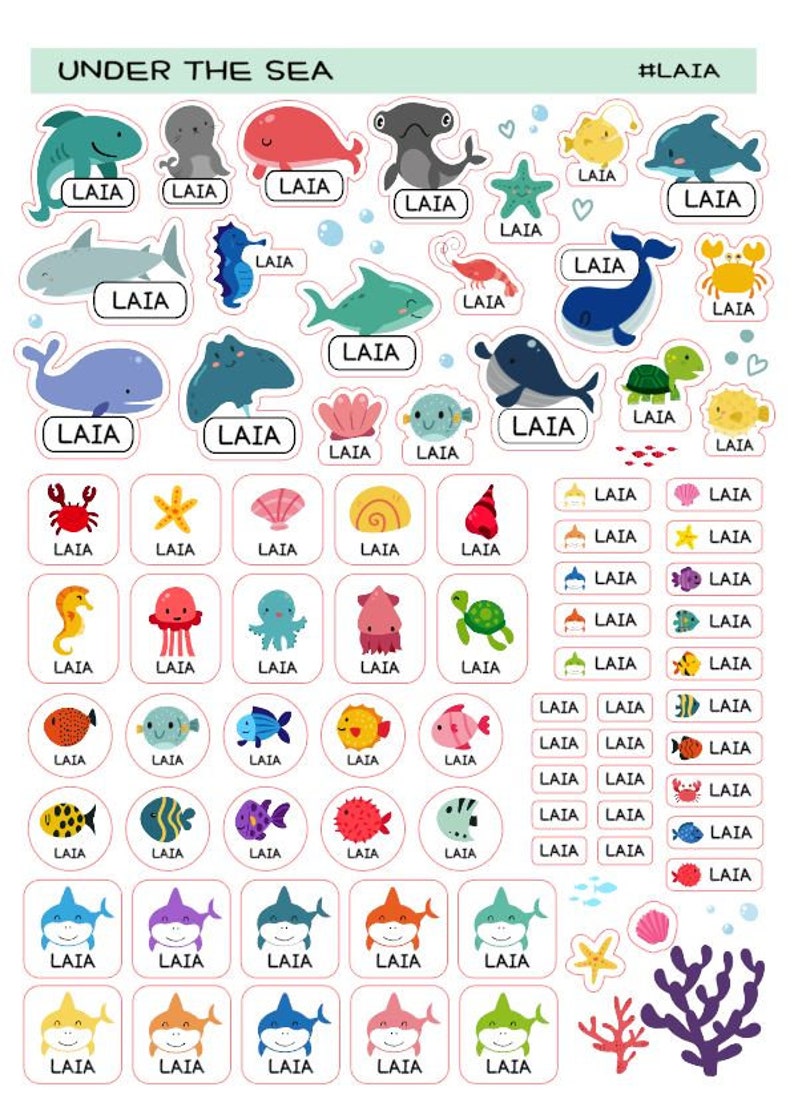 Kids Name Labels for Daycare, Preschool, School Supply / Personalized