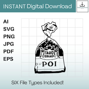 Poi Bag Clipart Instant Download ai / svg / png / jpg / pdf / eps Hawaii svg, Hawaiian svg. Vector, Cut or Engrave Files
