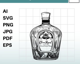 Crown Royal SVG, lokale Hawaii Liquor clipart, drankje gesneden bestand, Cricut Hawaii SVG, sublimatie PNG, Tumbler Design digitale download