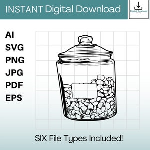 Li Hing Mui / Crack Seed Jar Clipart Instant Download ai / svg / png / jpg / pdf / eps Hawaiian svg. Vector, Cut or Engrave Files