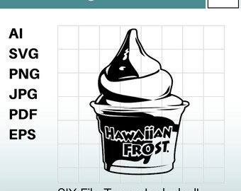 Hawaiian Ice Cream Clipart Instant Download ai / svg / png / jpg / pdf / eps Hawaii svg, Hawaiian svg. Vector, Cut or Engrave Files.