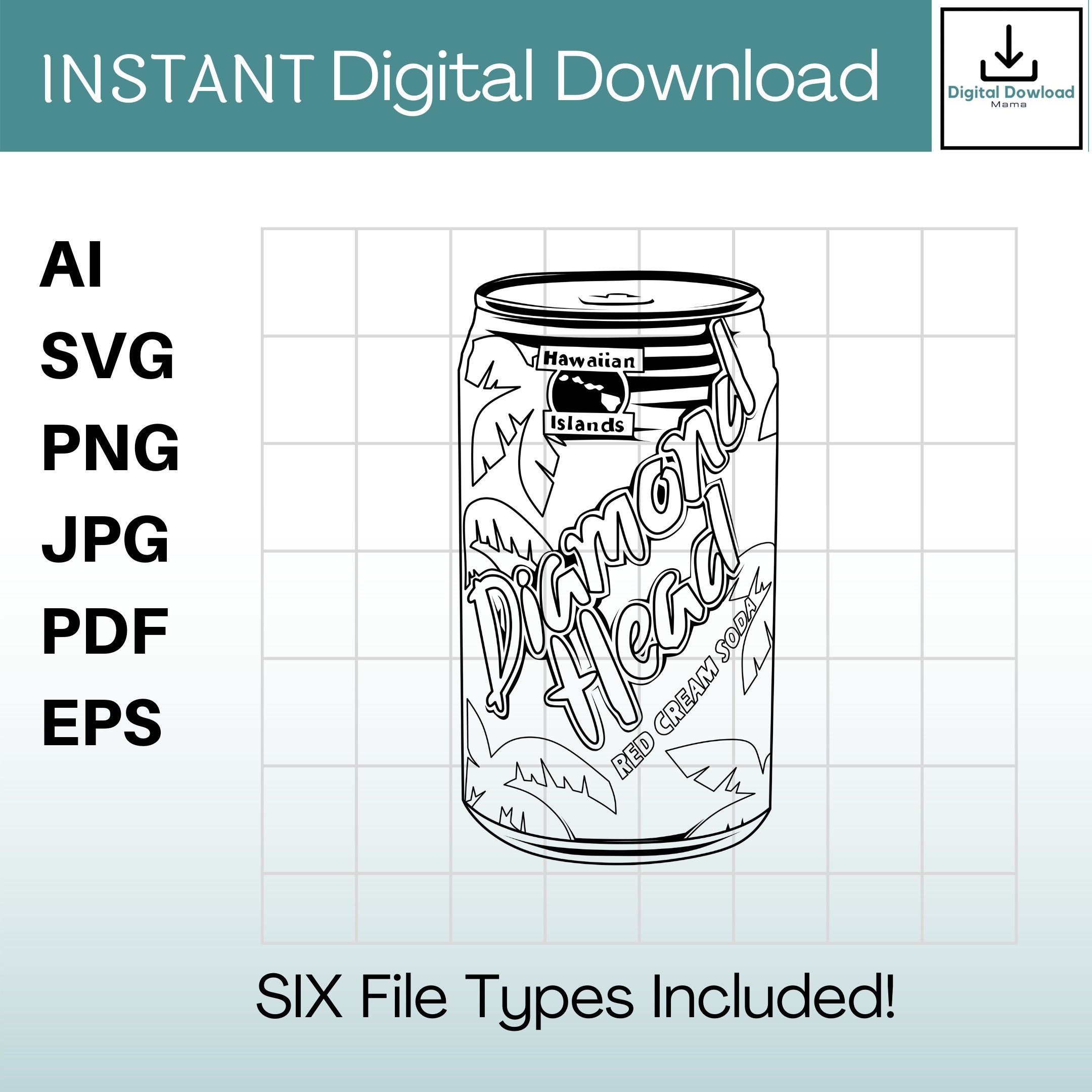 Red Cream Soda Clipart Instant Download Ai / Svg / Png / Jpg / Pdf