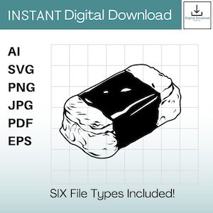 Spam Musubi Clipart Instant Download ai / svg / png / jpg / pdf / eps Hawaii svg, Hawaiian svg. Vector, Cut or Engrave Files