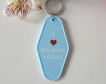 I Love Big Bear Bald Eagles -  Bald Eagle Nest Cam Retro Hotel Keychain