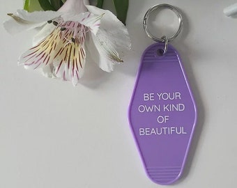 Be Your Own Kind Of Beautiful  Retro Hotel Keychain Green