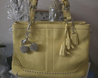 Vintage Coach Ergo Pocket Zip 9033 Yellow Leather Shoulder Bag
