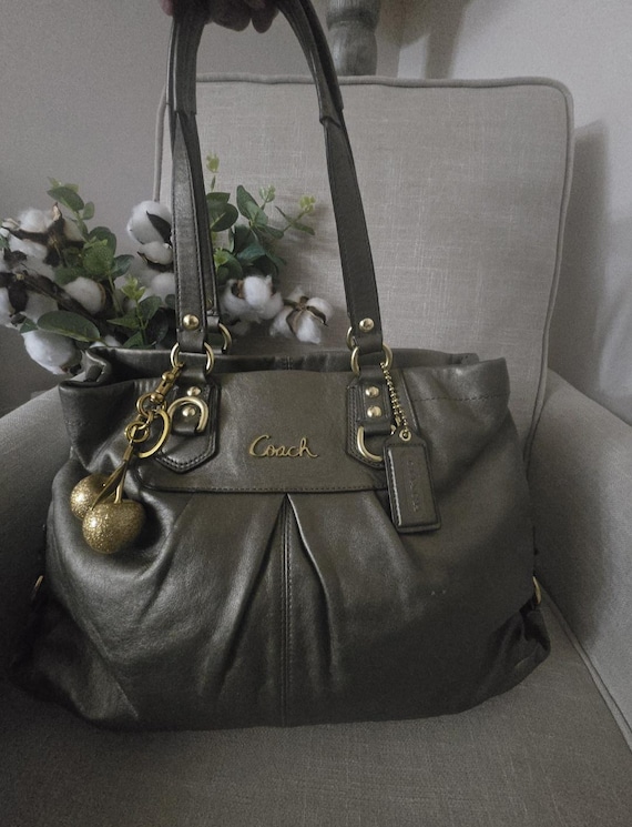 バッグ Y2K COACH Ashley Satchel 2way Bag BLACK Coach Vintage Y2K Large Metallic Ashley Crossbody Satchel Shoulder