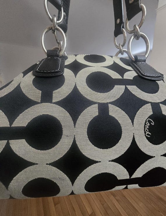 Coach vintage y2k style op art black and Grey satchel… - Gem
