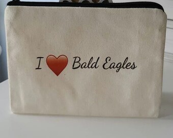 I Love Bald Eagles -  Bald Eagle Nest Cam Makeup Pouch Bag