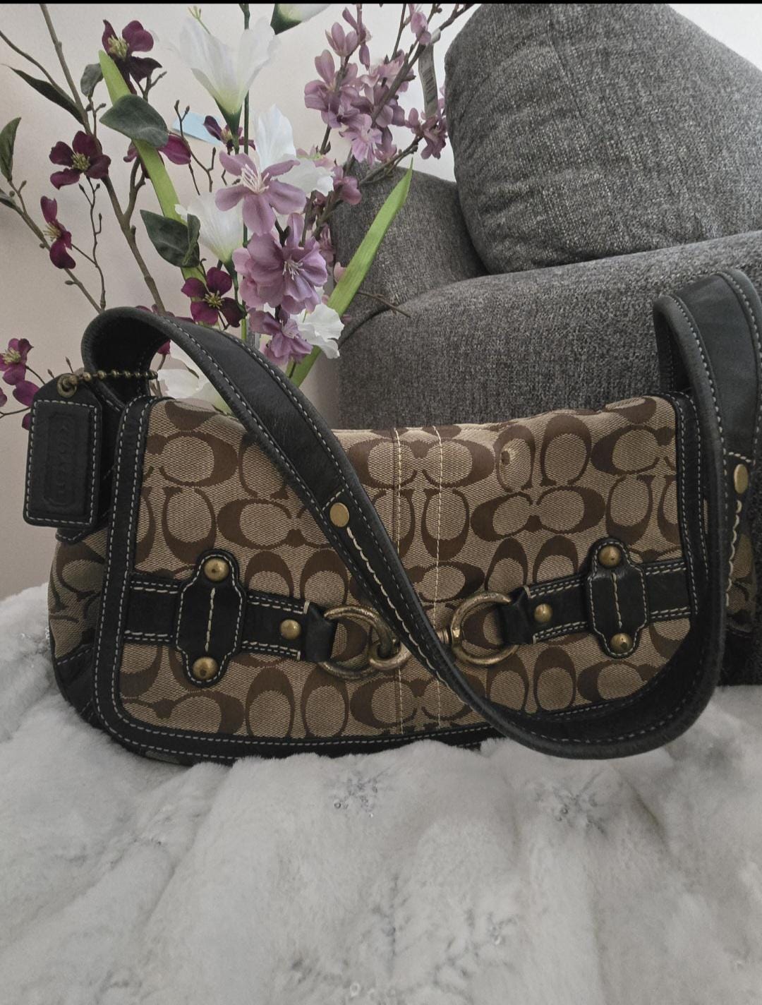 バッグ COACH Soho Signature Suede Shoulder Bag COACH Originals Signature Jacquard Soho Shoulder Bag - Macy's